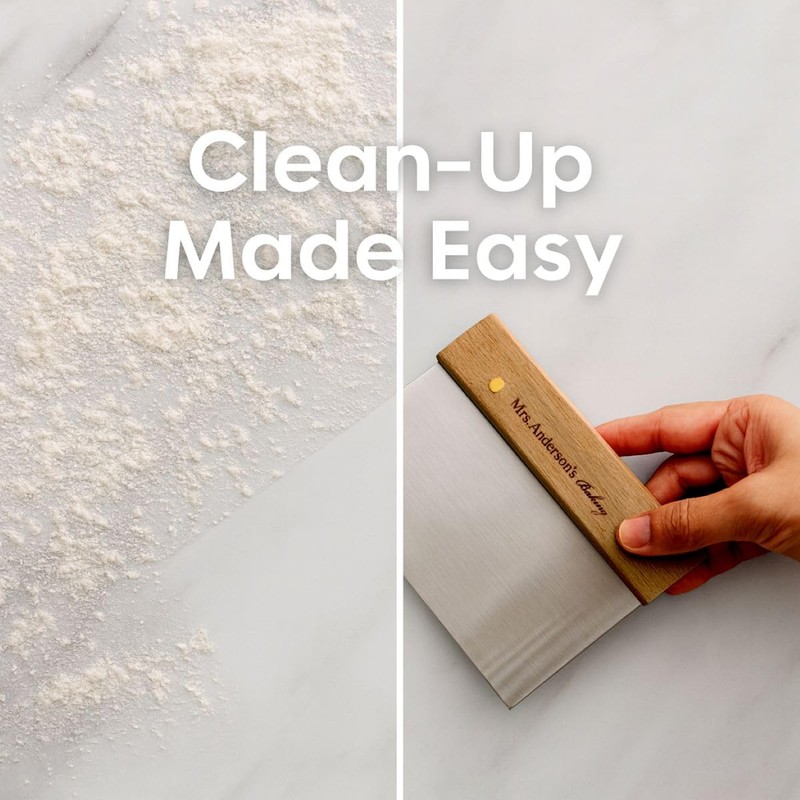 Mrs. Anderson’s Baking Pastry Dough Scraper, Stainless Steel Blade with