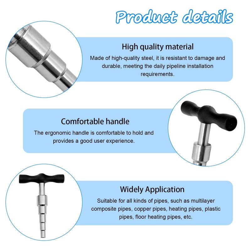 Metal Calibration Mandrel, (16/18/20/25/32 mm) Multi-Calibration Universal Pipe Expander, Deburring