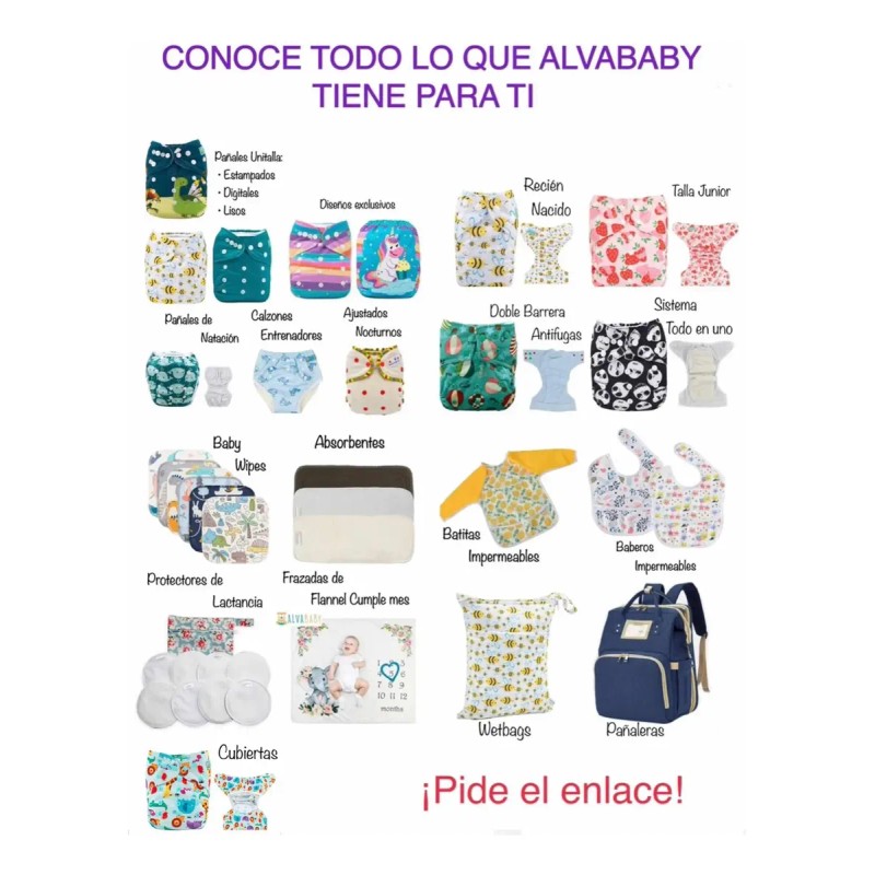 2 Pañales De Natación Ecológicos Reutilizables Alvababy