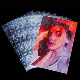 cobee Laser Photo Card Sleeves, Pack of 100, 61 x 88 mm, Transparent Card Protector Film, Photo Card Sleeves for Trading Cards, Photo Cards (Heart)