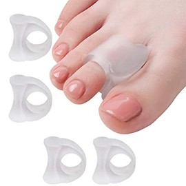 4 x Toe Separators, Orthesis Toe Separators, Toe Hammer Corrector Gel Pads and Straightener to Relieve Foot Pressure