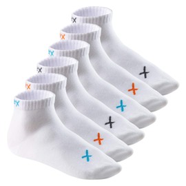 CFLEX Lifestyle Men's & Women's Short Shaft Socks (6 Pairs), Cotton Quarter Socks, white mix