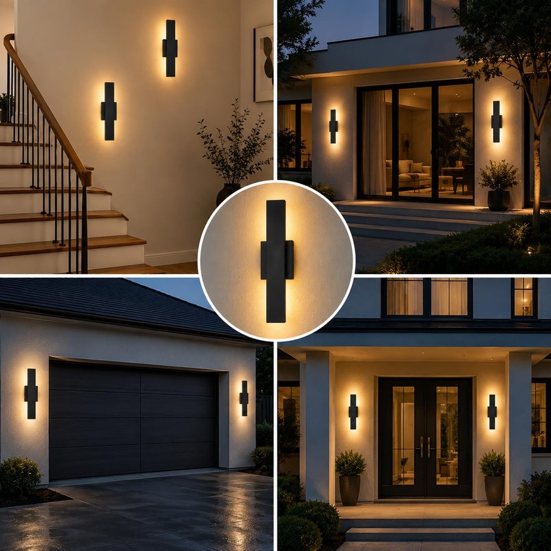 OUVR Outdoor LED Wall Light, Modern Exterior Sconce, Waterproof Porch