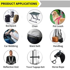 ADALT LION Nylon Webbing 5/8" 3/4" 1" 1-1/4" 1-1/2" 2" Wide, Heavyweight Webbing Strap 1 Inch 12 Yard, Nylon Straps for Indoor or Outdoor DIY Gear Repair, Pet Collars, Crafts (Black, 1"-12Yard)