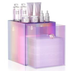 Delamu Acrylic Organizers, Stackable Clear Storage Drawers for clean skin club face towels, Bathroom Vanity & Dresser Holder, Dustproof & Multipurpose for Makeup, Skincare, Gift for Women, Colorful