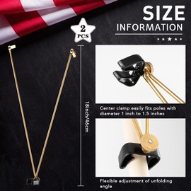 Gisafai 2 Pcs Flag Spreader Gold Flag Spreader for Indoor Flag Juneteenth Flags Holder, 19.69 Inches in Total Length