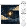 Celestial Shower Curtain with Sun Moon Stars, 72x72 Inches