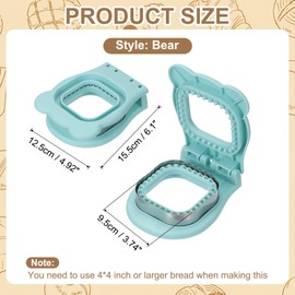 uxcell Crustless Sandwich Cutter, Square Shape Uncrustable Sandwich Maker Sealer Press Bread Cookie Cutter and Sealer for DIY Breakfast Lunch Afternoon Tea (Blue)