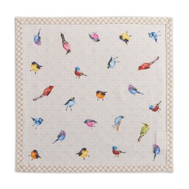 Maison d' Hermine Napkins 100% Cotton Decorative Easter Napkin Washable Cloth Napkins Set of 4 for Home, Wedding, Restaurant, Buffet Party & Camping, Birdies On Wire - Spring/Summer (45cm x 45cm)