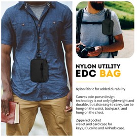 bvya Tactical EDC Compact Pouch Key Pocket Card Holder Lanyard Travel Little Coin Purse Pouch Wallet