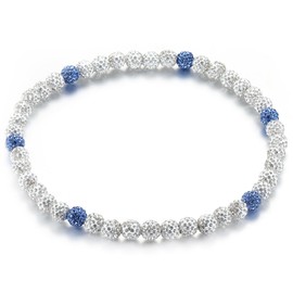 SKQIR Baseball Rhinestone Necklace for Men & Boys, Blue, Zinc, 18in Chain, Baseball Fans