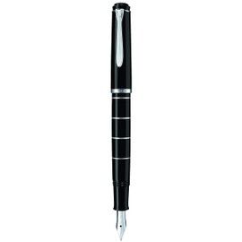 Pelikan Lacquer Fountain Pen, Black, Medium Nib 948281 (948281)