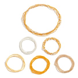 BUSAGEOLAN African Waist Beads For Women Colorful 3PCS Layered Belly Body Chain Beach Bikini Waist Jewelry Waist Chain For Women