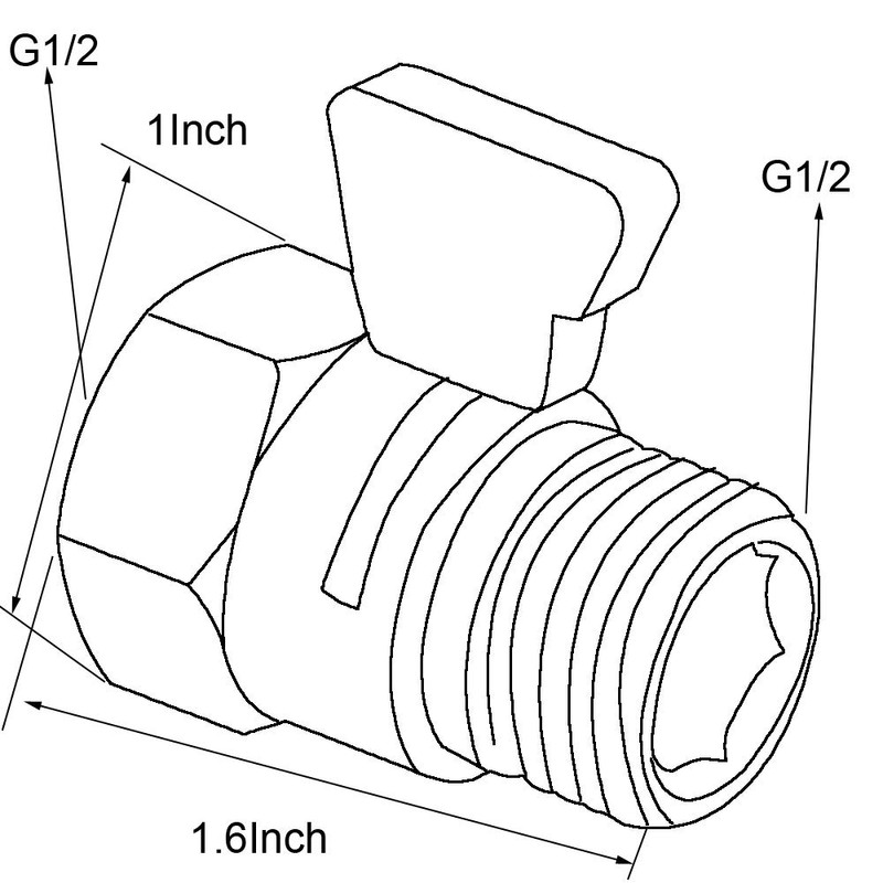 XVL Shower Head Shut-Off Valve Solid Brass 2 Pieces PT06A