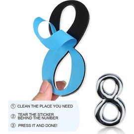 Woration 3D Silver Mailbox Numbers 0-9 Self-Adhesive 2 Inch Stickers Door Address Number Signs for Hotel Room Apartment Office Residence House Mailbox Cars Trucks - 10 Pcs