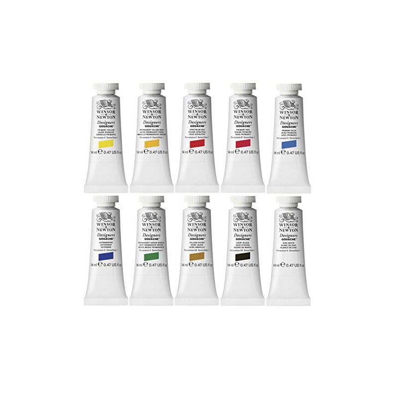 Winsor & Newton, Designers Gouache, Introductory Paint Set, 10 x