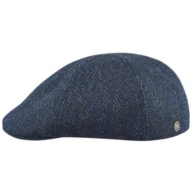 Sterkowski Rusty Duckbill Cap | Harris Tweed Flat Cap for Men and Women | Scally Cap for Men Mens Newsboy Cap Newsboy Flat Cap Mens Irish Cap Mens Driving Cap Scottish Hats for Men 56 cm Blue/Black