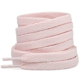 Stepace [2 Pairs] Flat Shoe Laces 5/16" Wide for Sneakers - 13 Colors Shoelaces Naked Pink 80