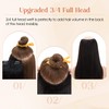 SLEEKALON Black Real Human Hair One Piece Clip in Hair