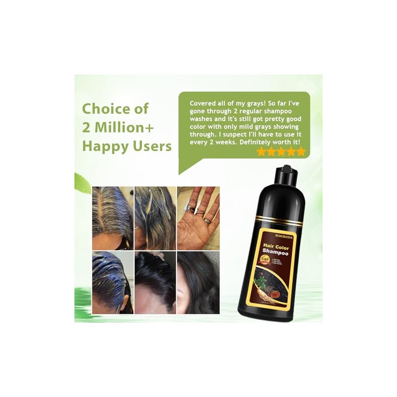 Champú Tinte Rubio Castaño Coloración Instantánea Natural Cabello Mujeres Hombres