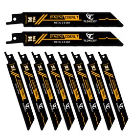 20-Piece Reciprocating Saw Blades Metal Set Saw Blades Reciprocating Saw Metal 150 mm 14TPI Made of HSS, Reciprocating Saw Blade with 8% Cobalt, Metal Saw Blades for Reciprocating Saw, Metal Sheet