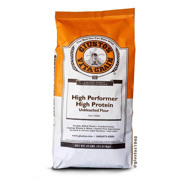 Giusto's Vita-Grain High Performer High Protein Unbleached Bread Flour, 25lb Bag