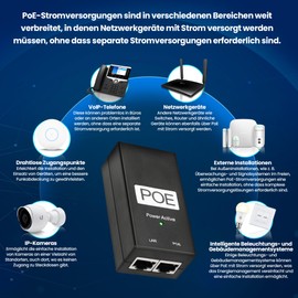 Extralink POE-24-24W G, PoE Injector Gigabit, 24V, 1A, 24W, Including Cable, 10/100/1000, Short Circuit and Surge Protection, Two RJ-45 Ports, PoE Adapter, PoE Injector, Passive