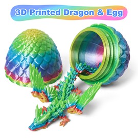 3D Printed Dragon Eggs with Dragon Inside, Easter Mystery Dragon Egg Articulated Crystal Dragon Fidget Toy, Surprise 3D Printed Dragon Egg with Wings Flying Animals Toy Easter Basket Stuffers 4PCS(B)