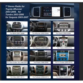 7 Inch Android 13 car Stereo Radio for Toyota 4Runner 2003-2009 for Tundra 2003-2006 for Sequoia 2003-2007 Touch Screen w/Wireless Carplay & Android Auto WiFi Bluetooth Camera MIC (2+32G)