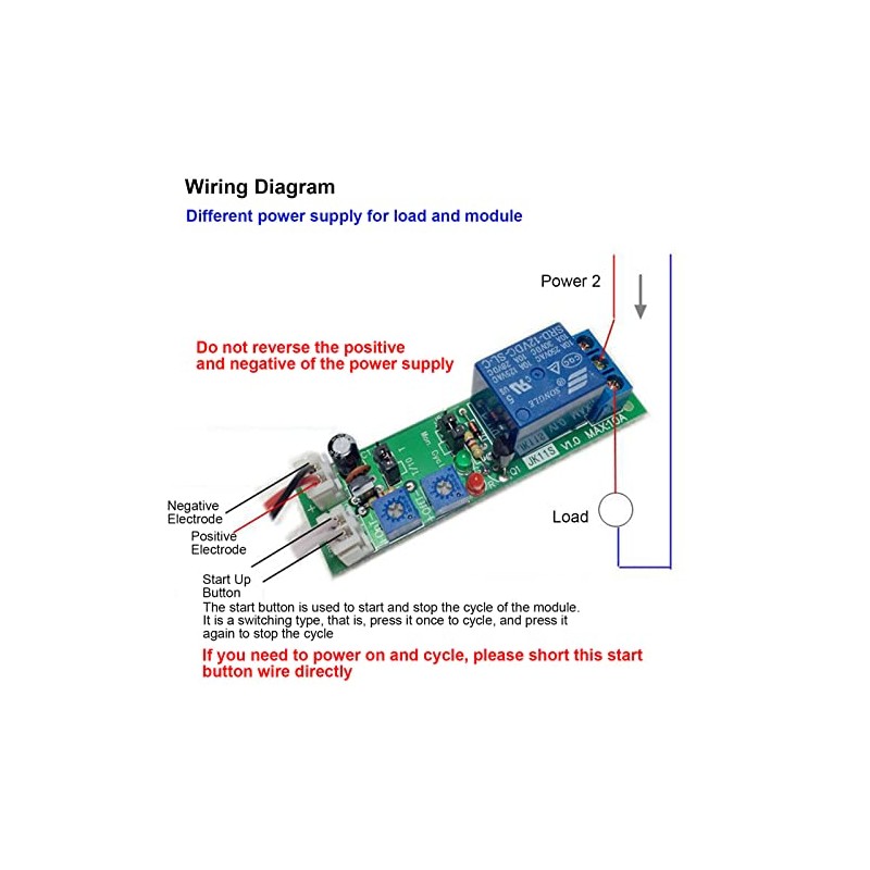 YWBL-WH DC 12V Delay Relay Adjustable Cycle Timer 0-24 Hours