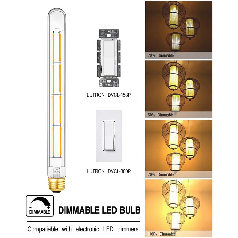 LVYE LED Tubular Light Bulbs,E26 Dimmable Long Led Bulbs,10W Equal