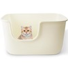 Vealind Large High Sided Cat Litter Box Extra Deep Cats Tray for Multi Cats Household, High Wall Cat Litter Tray Anti-Splashing Kitty Litter Box