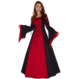 MAYLYNN Keyla Medieval Dress Robe Cotton Red LARP, Size: L