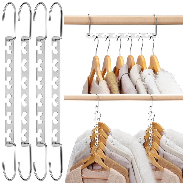 HOUSE DAY Magic Clothes Hangers Space Saving Hangers for Hangers Space Saving Wardrobes Hangers Organiser Cupboard Space Saving Hangers (Pack of 4)