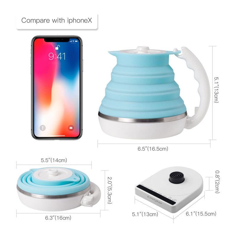 Ultrathin Food Grade Silicone Travel Foldable Electric Kettle Variable Temperature