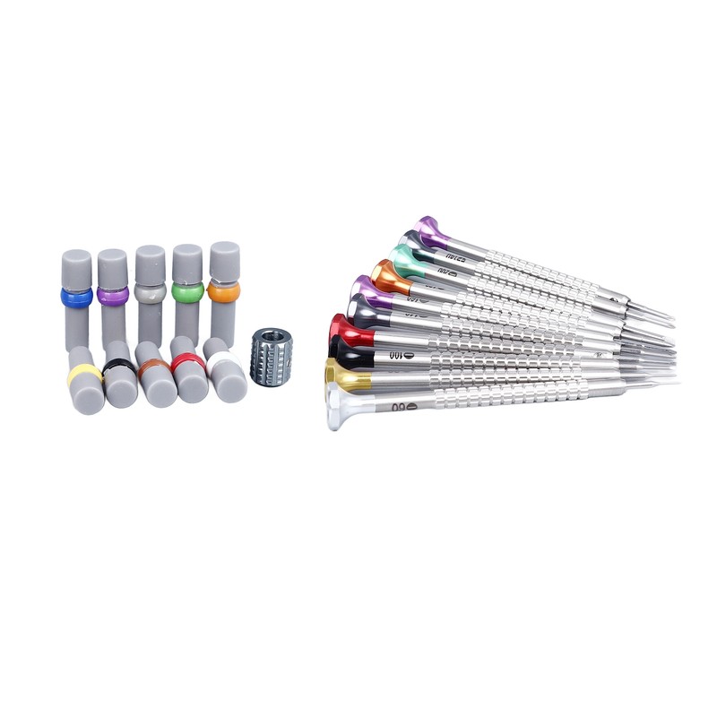 Watch Repair Screwdriver Set 0.6‑2.0mm Color Coded Replaceable Heads Micro