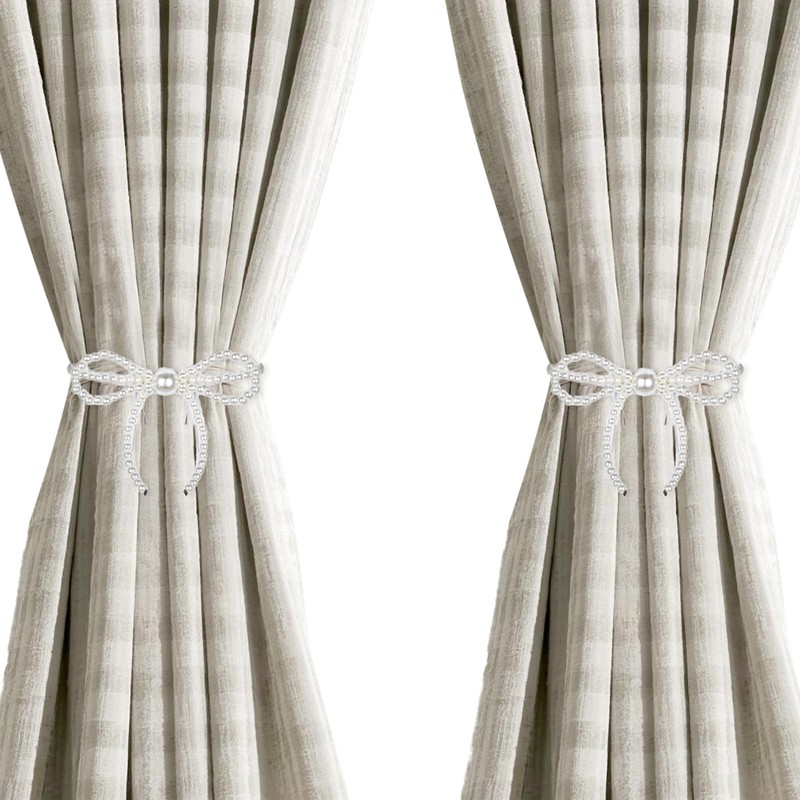 Elegant Magnetic Curtain Tiebacks 2 Pack White Tie Backs for