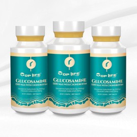 (3-Pack) Top Life Joint Vitality Unleashed - Glucosamine 1500 Max with Chondroitin for Cartilage Protection and Growth-up to 300 counts