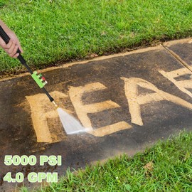 5000PSI 4.0GPM Heavy Duty Power Cleaner with 33 FT Extension Hose, 4 Quick Connect Nozzles and Foam Cannon for Cars/Fences/Driveways/Patios/Home Cleaning, Green
