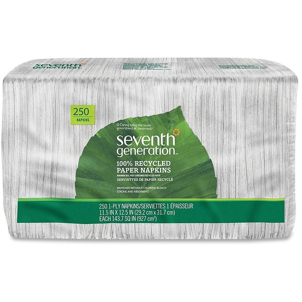 Seventh Generation 100% Recycled White Paper Napkins, 250 ct