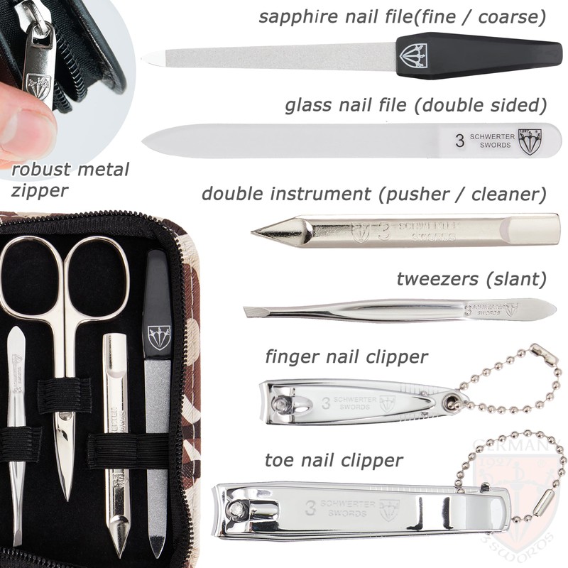 3 Swords Germany - brand quality 8 piece manicure pedicure