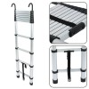 Gurdtopo 10.5 FT Collapsible Telescopic Extension Ladders Aluminum With Hooks