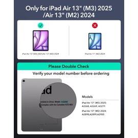 ESR iPad Air 13 Inch Case Keyboard (M3/M2, 2025/2024), Easy-Set Magnetic Stand, Portrait/Landscape Mode, Removable Case with Multi-Touch Trackpad, Rebound 360 Series, Black