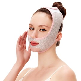 IKOPFLN Gesichtsmasken V Gesichtsmasken,Wiederverwendbare V-Linienmask,Gesichts-Schlankheitsgurt für Doppelkinn und schlaffe Gesichtshaut