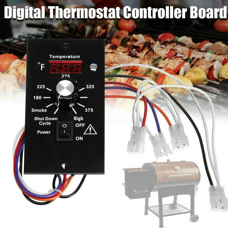 Digital Thermostat Controller, LED Display Temperature Control Panel Barbecue Grill