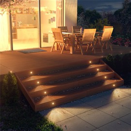 FVTLED LED Deck Lights Set, 30pcs Φ1.22 Low Voltage Waterproof IP65 Recessed Deck Lamp Warm White LED In-ground Lighting Outdoor Garden Yard Pathway Patio Step Stairs Decor