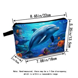 MoCaliduccious Dolphin Print Women Makeup Bag Travel Toiletry Kit Outdoor Portable Cosmetic Bag Travel Organizer