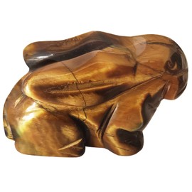 Lovionus89 Crystal Decor Rabbit Sculpture 5cm Natural Carved Crystals and Healing Stones Collectibles Tiger Eye