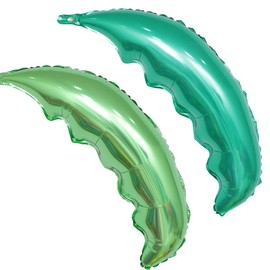 U-Vathing 12Pcs Palm Tree Leaves Balloons, Large Helium Foil Green Coconut Tree Leaves Foil Balloons for Hawaii Luau Beach Tropical Summer Birthday Baby Shower Party Decorations Supplies