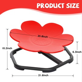 JooKiddie Sensory Spinning Chair, Spin Chair for Kids Autism, Non-Slip Base, Sit and Spin Sensory Toy, Training Body Coordination (Red)